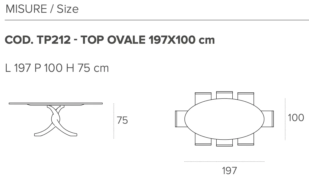 Размеры стола Target Point Twist 197X100 см, TP212